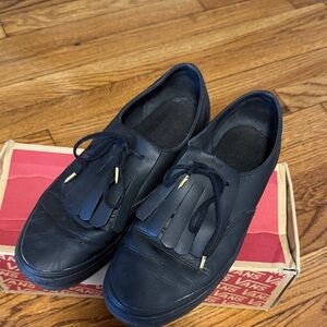 Vans Black Leather Tassel Sneakers